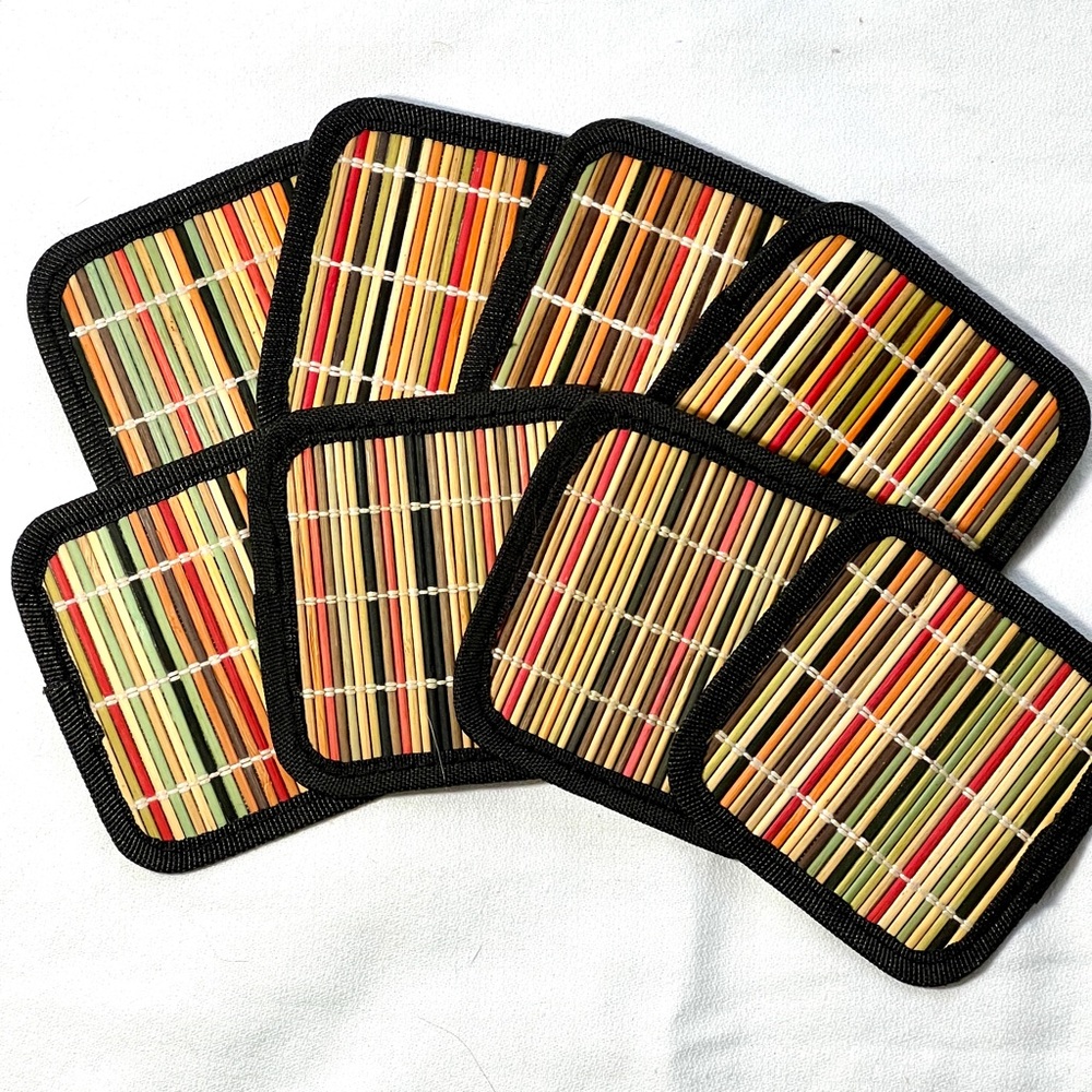 Vintage Bamboo Coasters Set